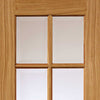 Double Sliding Door & Track - Dove Oak Doors - Clear Glass