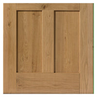 Rustic Oak Shaker 2 Panel 2 Pane Double Evokit Pocket Door Detail - Prefinished - Clear Glass