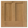 Rustic Oak Shaker 2 Panel 2 Pane Double Evokit Pocket Door Detail - Prefinished - Clear Glass