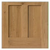 Rustic Oak Shaker 2 Panel 2 Pane Single Evokit Pocket Door Detail - Prefinished - Clear Glass