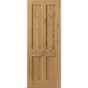 Single Sliding Door & Track - Rustic Shaker 4 Panel Oak Door - Prefinished