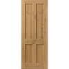 Rustic Oak Shaker 4 Panel Double Evokit Pocket Door Detail - Prefinished