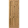 J B Kind Rustic Oak Shaker 4 Panel Door Pair - Prefinished