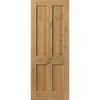 J B Kind Rustic Oak Shaker 4 Panel Door Pair - Prefinished