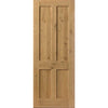 Rustic Oak Shaker 4 Panel Absolute Evokit Double Pocket Door Detail - Prefinished