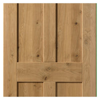 Rustic Oak Shaker 4 Panel Single Evokit Pocket Door Detail - Prefinished