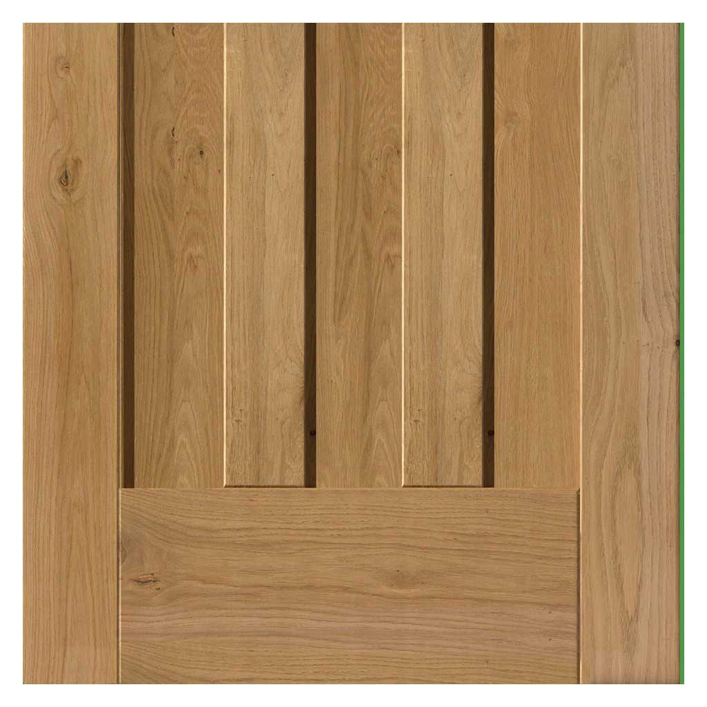 Double Sliding Door & Track - Rustic 1930 DX Shaker Oak Doors - Prefinished