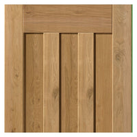 Rustic Oak 1930 DX Shaker Double Evokit Pocket Door Detail - Prefinished - Obscure Glass