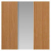 Two Sliding Doors and Frame Kit - Axis Oak Shaker Door - Clear Glass - Prefinished