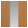 Three Sliding Doors and Frame Kit - Axis Oak Shaker Door - Clear Glass - Prefinished