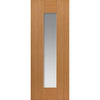 Two Sliding Doors and Frame Kit - Axis Oak Shaker Door - Clear Glass - Prefinished