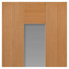 Two Sliding Doors and Frame Kit - Axis Oak Shaker Door - Clear Glass - Prefinished