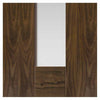 Three Sliding Doors and Frame Kit - Axis Walnut Shaker Door - Clear Glass - Prefinished
