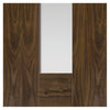 Axis Shaker Walnut Single Evokit Pocket Door Detail - Clear Glass - Prefinished