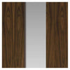 Four Sliding Doors and Frame Kit - Axis Walnut Shaker Door - Clear Glass - Prefinished