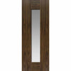 Three Sliding Doors and Frame Kit - Axis Walnut Shaker Door - Clear Glass - Prefinished
