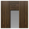 Three Sliding Doors and Frame Kit - Axis Walnut Shaker Door - Clear Glass - Prefinished