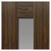 Axis Shaker Walnut Single Evokit Pocket Door Detail - Clear Glass - Prefinished