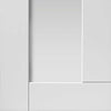 Double Sliding Door & Track - Eccentro White Doors - Clear Glass - Prefinished