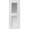 Two Sliding Doors and Frame Kit - Eccentro White Primed Door - Clear Glass
