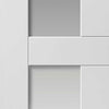 Single Sliding Door & Wall Track - Eccentro White Primed Door - Clear Glass