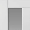 Double Sliding Door & Track - Eccentro White Doors - Clear Glass - Prefinished