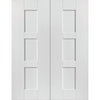 J B Kind Geo White Primed Panel Fire Door Pair - 30 Minute Fire Rated