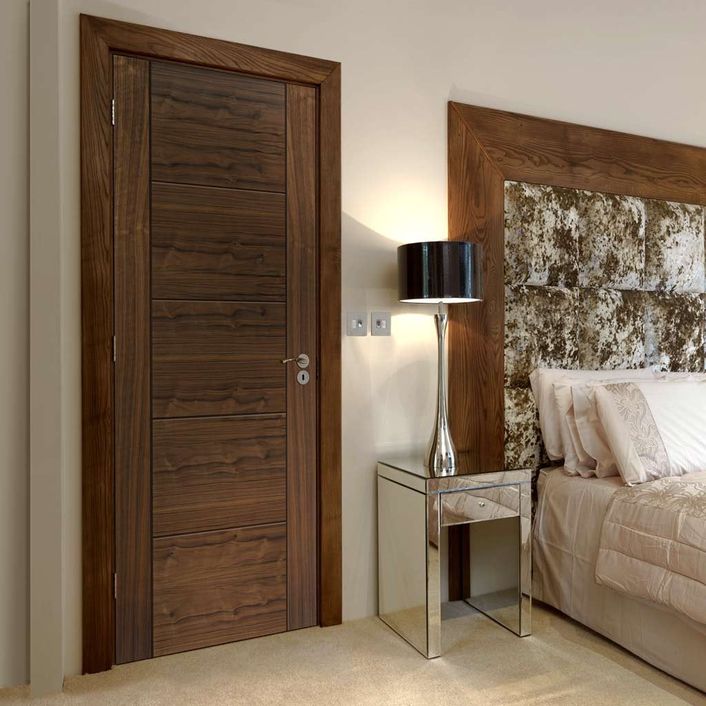 Image of flush walnut inteior door