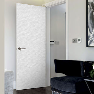 Image: J B Kind White Contemporary Ripple Textured Flush Door