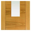 Three Sliding Doors and Frame Kit - Mistral Flush Oak Door - Decor Grooves - Clear Glass - Prefinished