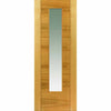 Three Sliding Doors and Frame Kit - Mistral Flush Oak Door - Decor Grooves - Clear Glass - Prefinished