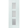 Geo Double Evokit Pocket Door Detail - Clear Glass - White Primed