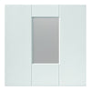 Geo Double Evokit Pocket Door Detail - Clear Glass - White Primed