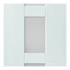 Geo Double Evokit Pocket Door Detail - Clear Glass - White Primed