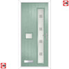 Cottage Style Jowett 2 Composite Front Door Set with Hnd Ellie Glass - Shown in Chartwell Green