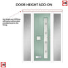 Cottage Style Jowett 2 Composite Front Door Set with Double Side Screen - Hnd Ellie Glass - Shown in Chartwell Green