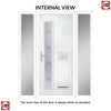Cottage Style Jowett 2 Composite Front Door Set with Double Side Screen - Hnd Ellie Glass - Shown in Chartwell Green