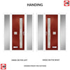 Cottage Style Jowett 2 Composite Front Door Set with Double Side Screen - Hnd Linear Glass - Shown in Red