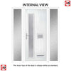 Cottage Style Jowett 2 Composite Front Door Set with Double Side Screen - Hnd Linear Glass - Shown in Red