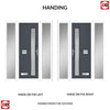 Cottage Style Jowett 2 Composite Front Door Set with Double Side Screen - Hnd Ice Edge Glass - Shown in Slate Grey