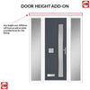 Cottage Style Jowett 2 Composite Front Door Set with Double Side Screen - Hnd Ice Edge Glass - Shown in Slate Grey