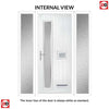 Cottage Style Jowett 2 Composite Front Door Set with Double Side Screen - Hnd Ice Edge Glass - Shown in Slate Grey
