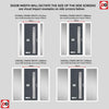 Cottage Style Jowett 2 Composite Front Door Set with Double Side Screen - Hnd Ice Edge Glass - Shown in Slate Grey