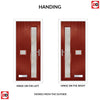 Cottage Style Jowett 2 Composite Front Door Set with Hnd Linear Glass - Shown in Red