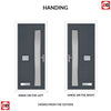 Cottage Style Jowett 2 Composite Front Door Set with Hnd Ice Edge Glass - Shown in Slate Grey