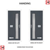 Cottage Style Jowett 2 Composite Front Door Set with Hnd Ice Edge Glass - Shown in Slate Grey