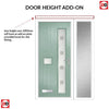 Cottage Style Jowett 2 Composite Front Door Set with Single Side Screen - Hnd Ellie Glass - Shown in Chartwell Green