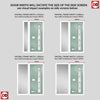 Cottage Style Jowett 2 Composite Front Door Set with Single Side Screen - Hnd Ellie Glass - Shown in Chartwell Green