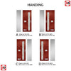 Cottage Style Jowett 2 Composite Front Door Set with Single Side Screen - Hnd Linear Glass - Shown in Red