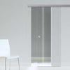 Single Glass Sliding Door - Juniper 8mm Clear Glass - Obscure Printed Design - Planeo 60 Pro Kit